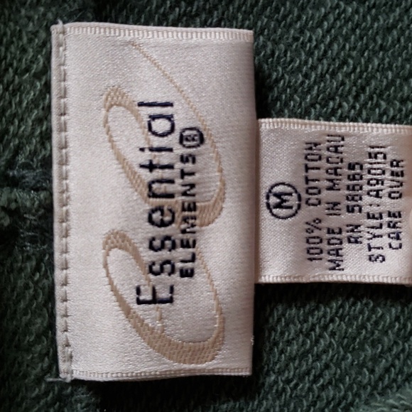 ESSENTIAL ELEMENTS Green Full Zip Hoodie Parachute Cord Drawstring SZ. M  NWOT - Picture 6 of 10